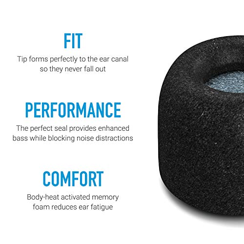 Comply Memory Foam Replacement Earbud Tips for Jaybird X4 | Ultimate Comfort, Secure Fit, Superior Noise Isolation | Black (S/M/L) (3 Pairs) - Image 2