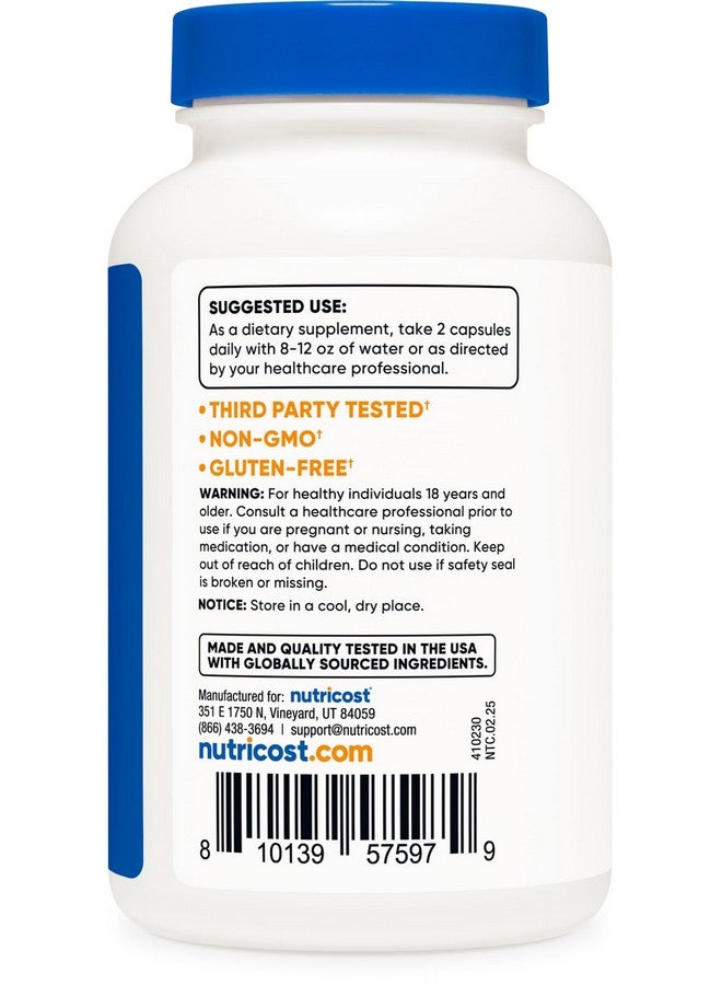 Nutricost L-Methionine (1,000 mg) 120 Capsules - 60 Servings, Gluten-Free, GMO-Free - Image 4