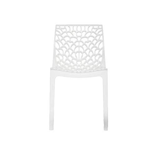 RW REST WELL Web Armless Designer Plastic Outdoor Chair | ISO Certified Company (1, White) - Image 1