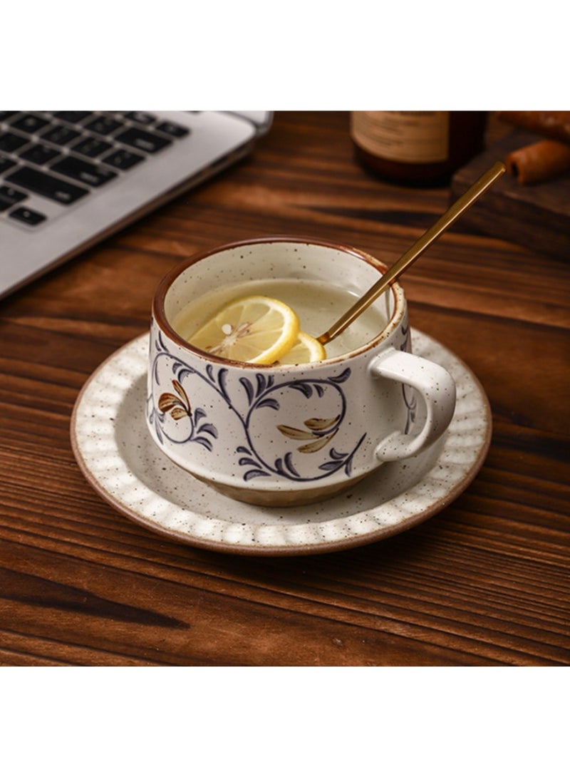 آنا 300 مل من الكوب السيراميكي البسيط بطراز عتيق للقهوة بالحليب والشاي اللاتيه - Image 2