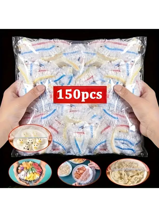 ١٥٠ كيسًا بلاستيكيًا لتخزين الطعام – أغطية فواكه disposable – تنظيم المطبخ – إعداد الوجبات - Image 1