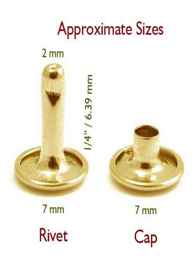 Nimida™ Double Cap Rivets | Brass | Medium Size-7 mm | Silver for DIY Leather Craft | Pack 100 pcs - Image 4
