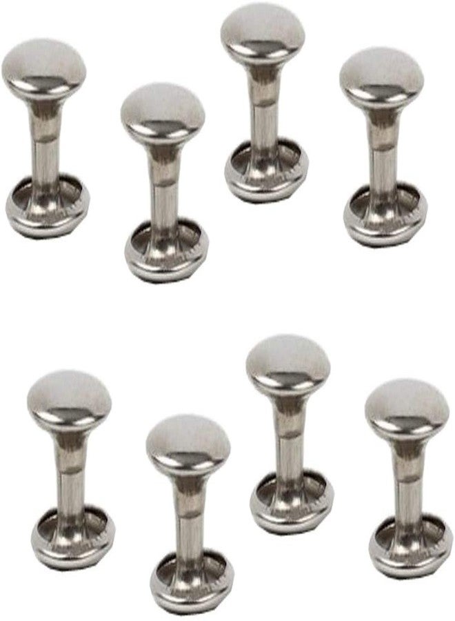 Nimida™ Double Cap Rivets | Brass | Medium Size-7 mm | Silver for DIY Leather Craft | Pack 100 pcs - Image 2