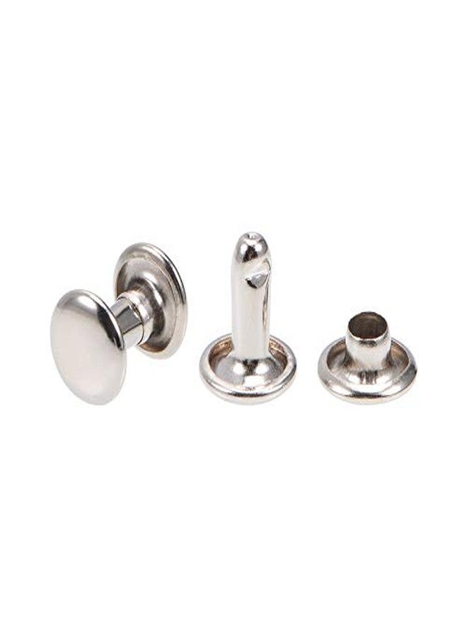 Nimida™ Double Cap Rivets | Brass | Medium Size-7 mm | Silver for DIY Leather Craft | Pack 100 pcs - Image 3
