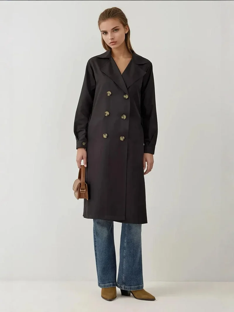 BIG DART BDART Double Breasted Long Trench Coat