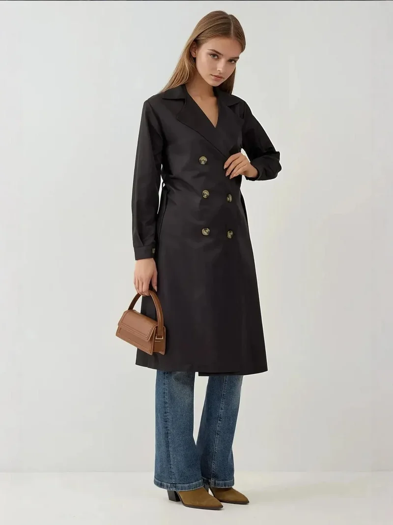 BIG DART BDART Double Breasted Long Trench Coat