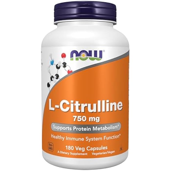 now Supplements, L-Citrulline 750 mg, Supports Protein Metabolism*, Amino Acid, 180 Veg Capsules - Image 1