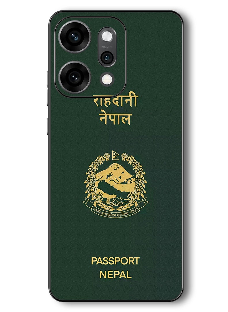 Theodor Case Compatible with Oppo Reno 14 Pro 6.83 Inch Protection Shockproof Bumper Cover Nepal Passport - Image 1