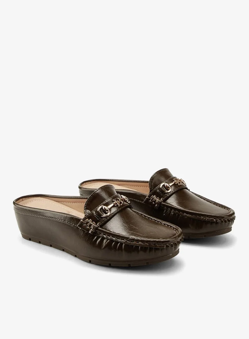 Flora Bella By Shoexpress Horsebit Detail Slip-On Mules