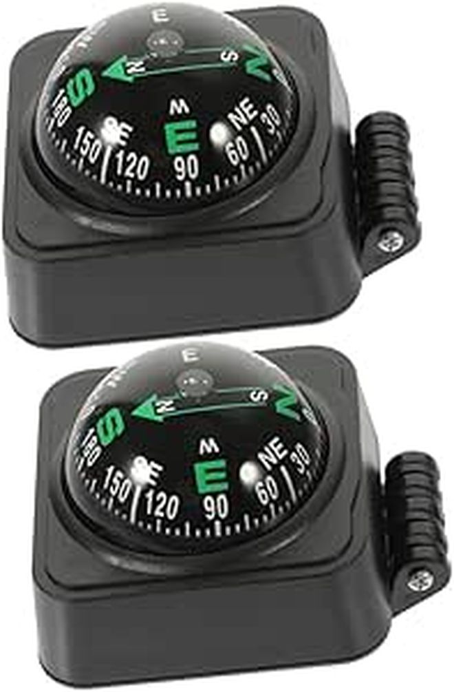 2 Pcs Adjustable Dashboard Compass Ball for Car Truck Marine Use - Image 1