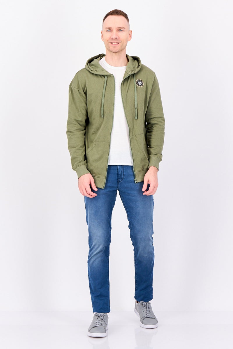 Paul Frank هودي بأكمام طويلة بشعار العلامة التجارية للرجال، أخضر - Image 3