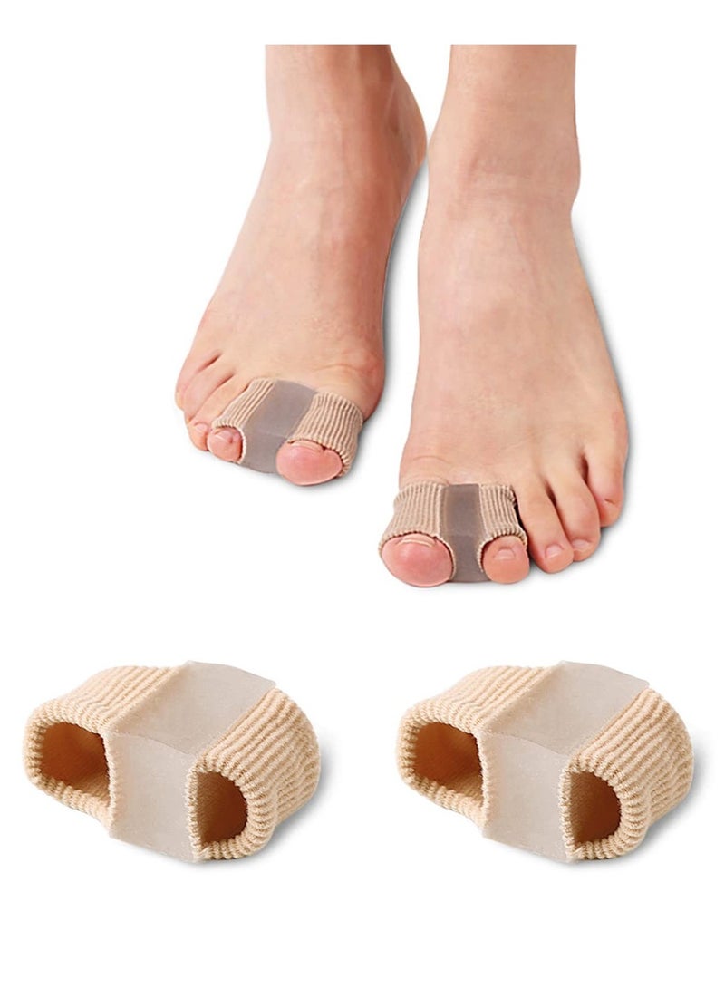 2PCS Gel Toe Separators for Bunion Relief - Soft Silicone Toe Spacers with Nylon Loops, Corrects Overlapping Toes & Hammer Toe, Pain Relief for Men & Women (Two Size:S/L) - Image 1