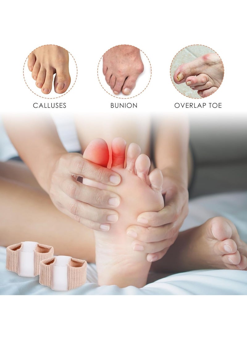 2PCS Gel Toe Separators for Bunion Relief - Soft Silicone Toe Spacers with Nylon Loops, Corrects Overlapping Toes & Hammer Toe, Pain Relief for Men & Women (Two Size:S/L) - Image 4