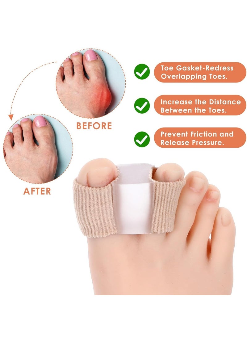 2PCS Gel Toe Separators for Bunion Relief - Soft Silicone Toe Spacers with Nylon Loops, Corrects Overlapping Toes & Hammer Toe, Pain Relief for Men & Women (Two Size:S/L) - Image 5