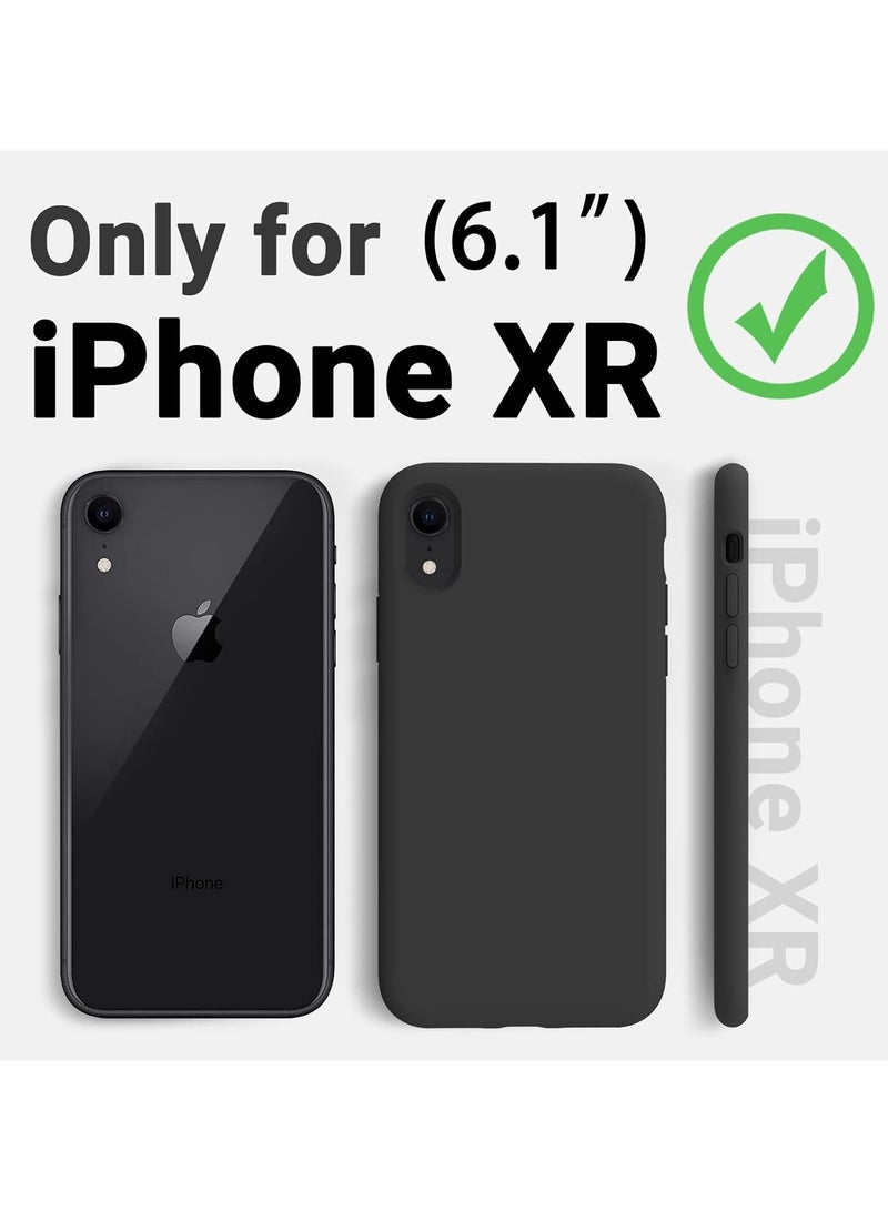 Compatible with iPhone XR Case 6.1 Inch Slim Liquid Silicone 4 Layers Soft Gel Rubber Shockproof Protective Phone Case with Anti Scratch Microfiber Lining (Black) - Image 5