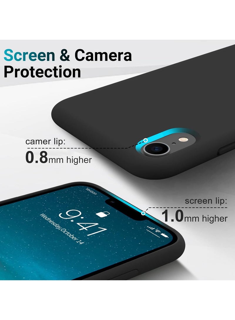 Compatible with iPhone XR Case 6.1 Inch Slim Liquid Silicone 4 Layers Soft Gel Rubber Shockproof Protective Phone Case with Anti Scratch Microfiber Lining (Black) - Image 4