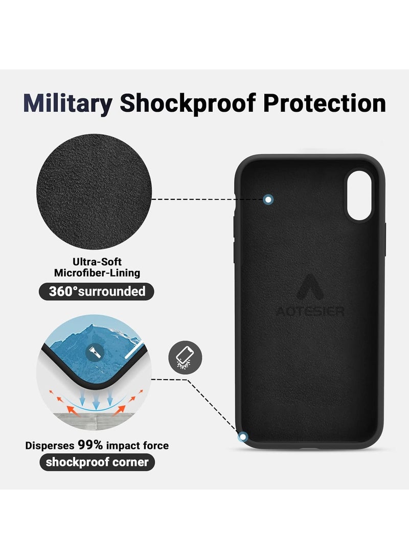 Compatible with iPhone XR Case 6.1 Inch Slim Liquid Silicone 4 Layers Soft Gel Rubber Shockproof Protective Phone Case with Anti Scratch Microfiber Lining (Black) - Image 3
