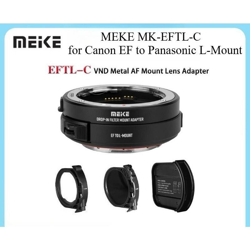Meke Meike Meke Mk-eftl-c Auto Focus Lens Mount Adapter with Drop-In Filter for Canon EF Lenses to L Mount Cameras - Image 1