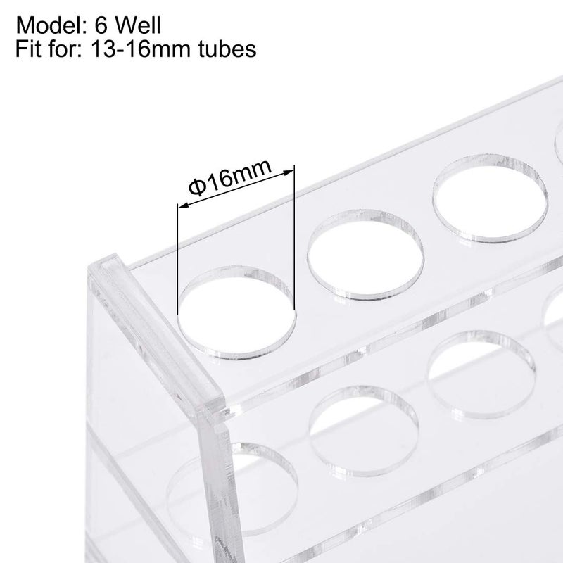 Uxcell Acrylic Test Tube Holder Rack 6 Wells For 10Ml Centrifuge Tubes Clear - Image 4