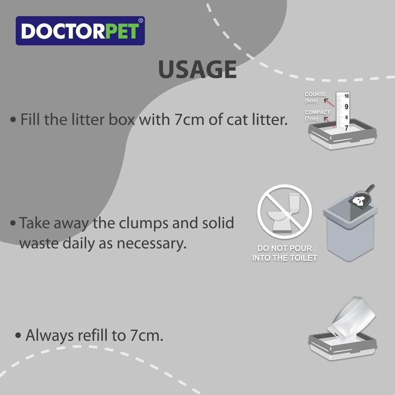 DoctorPet Lavender Scented Clumping Cat Litter – 100% Clumping Micro Bentonite, Instant Strong Clumping, Ultra Absorbent, Dust-Free, Lavender Fragrance, Pet Safe 10L - Image 5