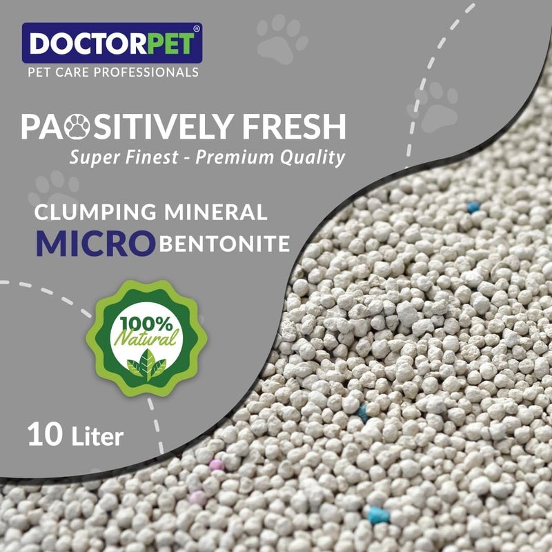 DoctorPet Lavender Scented Clumping Cat Litter – 100% Clumping Micro Bentonite, Instant Strong Clumping, Ultra Absorbent, Dust-Free, Lavender Fragrance, Pet Safe 10L - Image 4