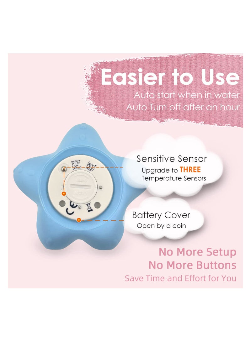 SOLARAE Digital Baby Bath Thermometer Safety, Starfish Water Thermometer Baby Bath, IP67 Waterproof Shower Temperature Display Gift for Girls, Boys, Kids, Newborn, Toddler, Grandson, Pink Sea Star Shape - Image 3