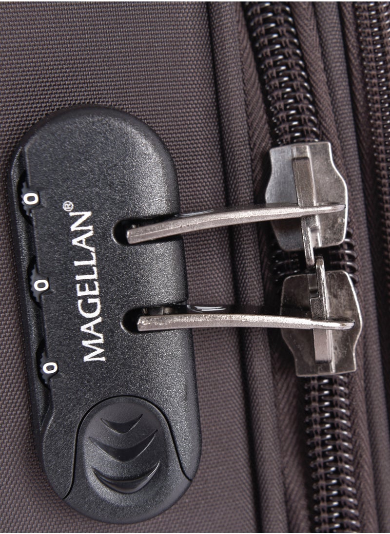 MAGELLAN - Magellan Luxury Fabric Luggage Set, Lightweight Stamped, Multi Size 4 Pcs, Brown - Image 1