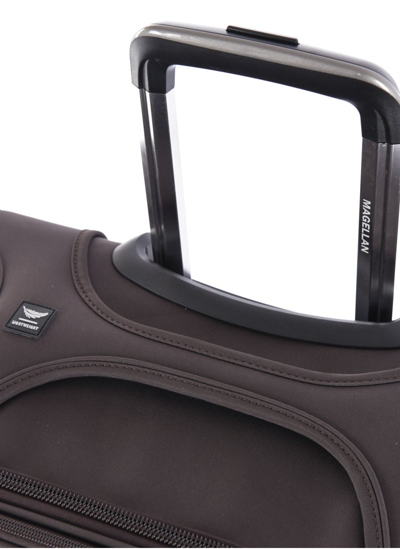MAGELLAN - Magellan Luxury Fabric Luggage Set, Lightweight Stamped, Multi Size 4 Pcs, Brown - Image 1