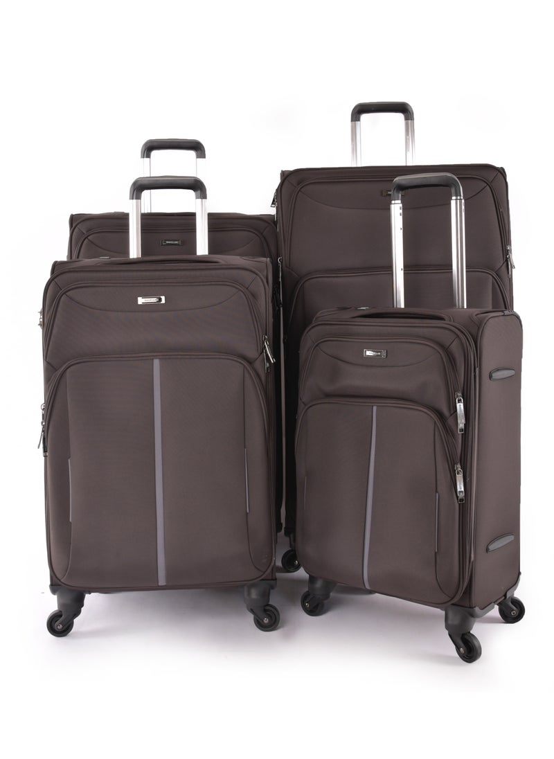 MAGELLAN - Magellan Luxury Fabric Luggage Set, Lightweight Stamped, Multi Size 4 Pcs, Brown - Image 1