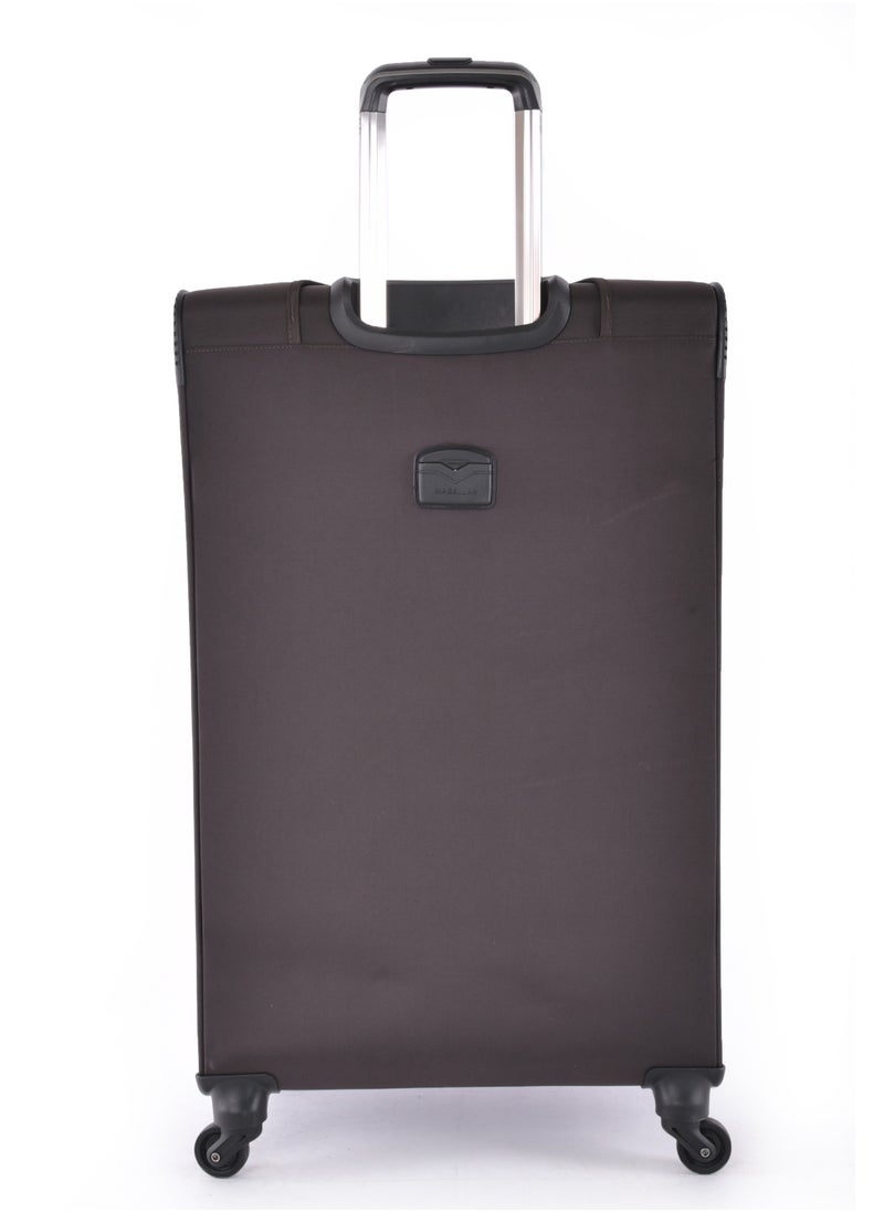 MAGELLAN - Magellan Luxury Fabric Luggage Set, Lightweight Stamped, Multi Size 4 Pcs, Brown - Image 1