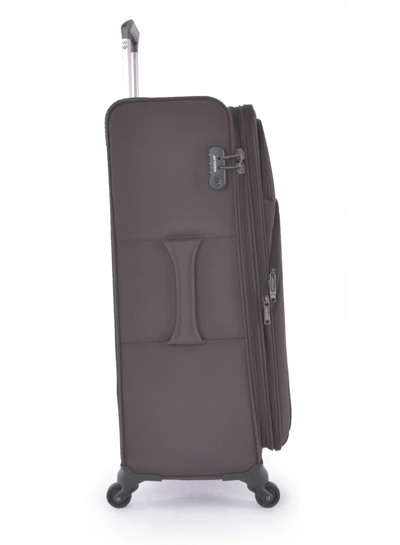 MAGELLAN Magellan Luxury Fabric Luggage Set, Lightweight Stamped, Multi Size 4 Pcs, Brown