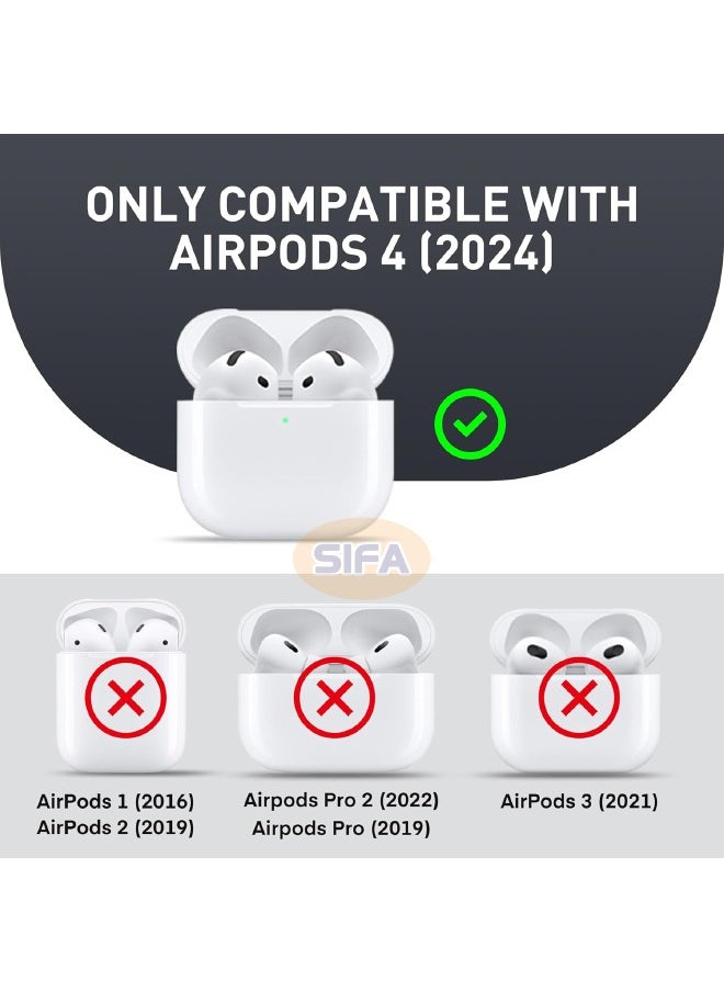 Generic - Airpods 4 Cover, Airpods 4th Generation Case with Lock, Airpods 4 Generation Case Cover with Cleaner Kit, Hard Shell Rugged Shockproof Cover with Keychain for Apple Airpods 4 2024 (Fiber Blue) - Image 1