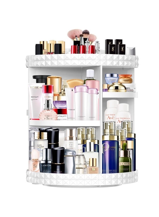 Miserwe Makeup Organizer 360 Degree Rotating 7 Adjustable Layers Large Capacity Cosmetic Organizer Transparent Make Up Organizers and Storage