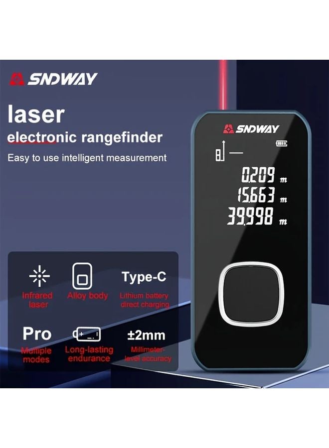 SNDWAY Mini Laser Rangefinder 60m Mirror Display Rechargeable Type C USB - Image 2