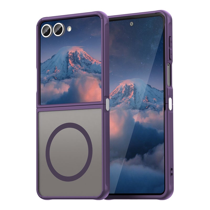 غطاء واقي بسيليكون لـ Samsung Galaxy Z Flip 7 باللون بنفسجي مضاد للانزلاق من السيليكون مع حماية من السقوط وملمس غير لامع مع مقاوم للصدمات مع ملمس ناعم مع قبضة مضادة للانزلاق - Image 1