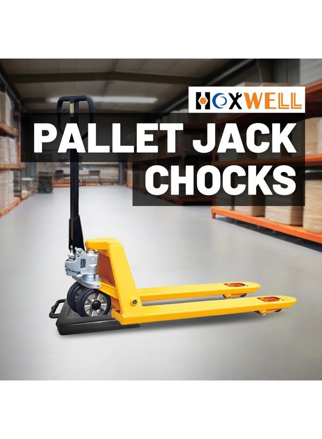 HOXWELL Premium 2 Pack Pallet Jack Rubber Wheel Chock Heavy Duty Pallet Truck Chock Jack Stopper for Travel Trailers, Car, Camper, Truck(Black, 2 Packs) - Image 3