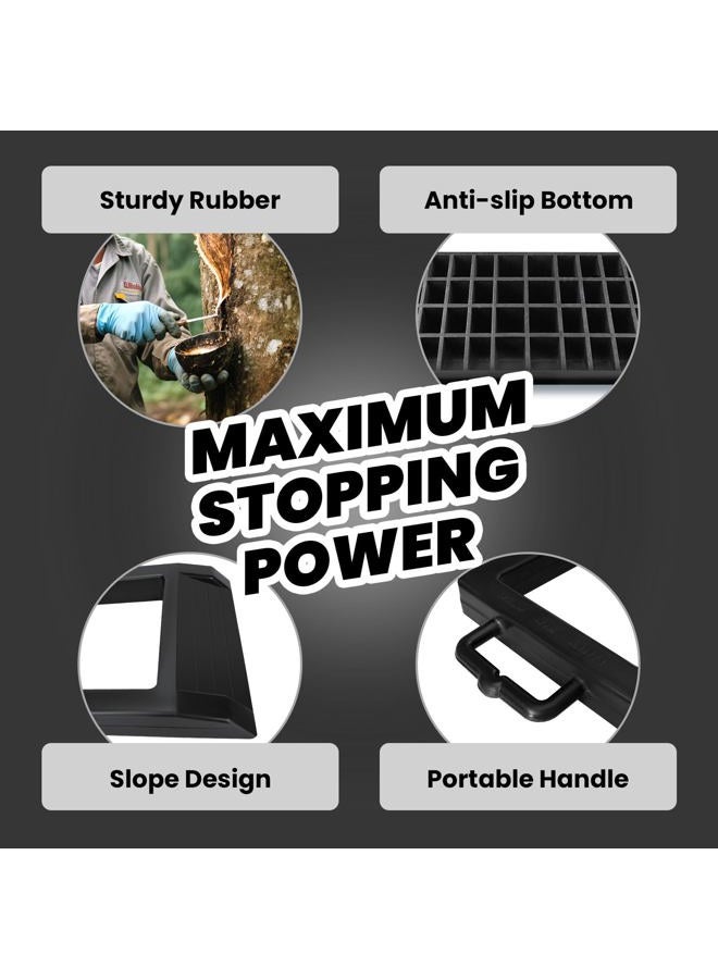 HOXWELL Premium 2 Pack Pallet Jack Rubber Wheel Chock Heavy Duty Pallet Truck Chock Jack Stopper for Travel Trailers, Car, Camper, Truck(Black, 2 Packs) - Image 4