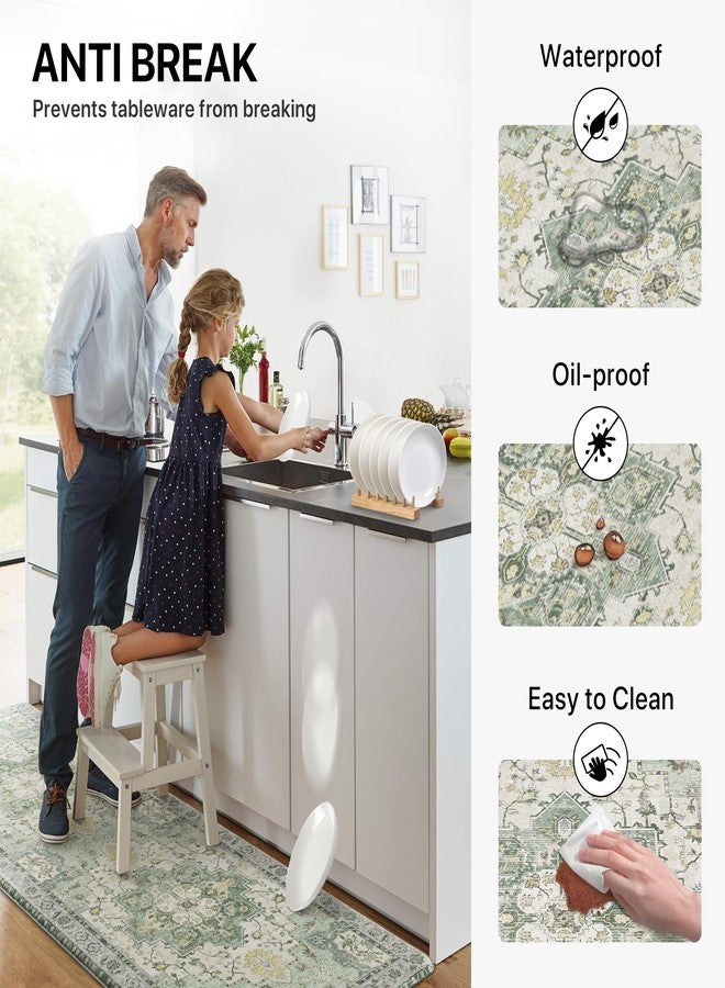 GENIMO Kitchen Mats for Floor, Washable Anti Fatigue Mat for Cushioned, 17.3"x59", Waterproof Kitchen Rugs, Non Slip Foam Comfort Standing Mat Rug for Home, Runner, Sink, Laundry, Light Green - Image 5