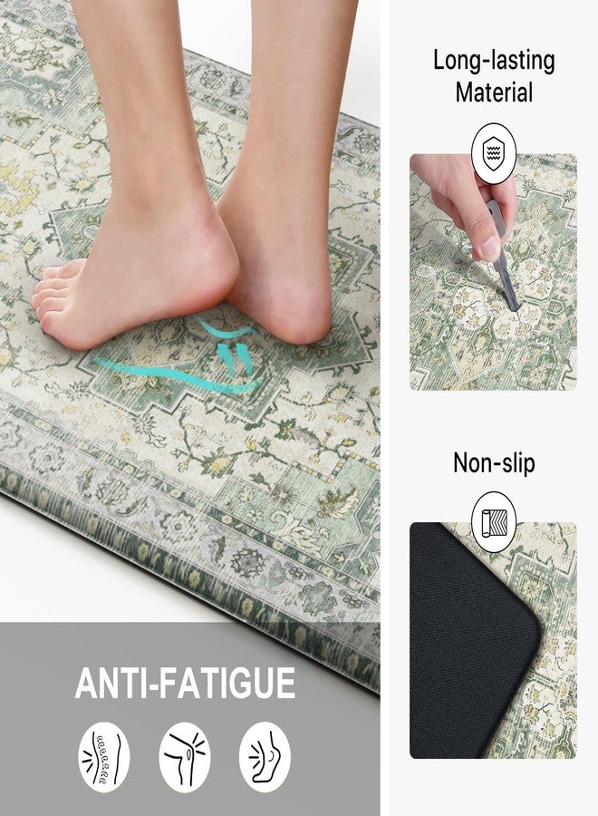 GENIMO Kitchen Mats for Floor, Washable Anti Fatigue Mat for Cushioned, 17.3"x59", Waterproof Kitchen Rugs, Non Slip Foam Comfort Standing Mat Rug for Home, Runner, Sink, Laundry, Light Green - Image 4