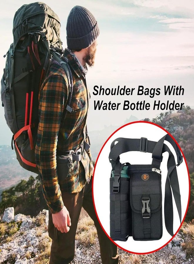 WROPZO Water Bottle Carrier with Adjustable Crossbody Shoulder Strap - Insulated Water Bottle Pouch for Running, Hiking, Gym, Travel, Camping - Lightweight Water Bottle Bag for Adults & Kids - Image 3