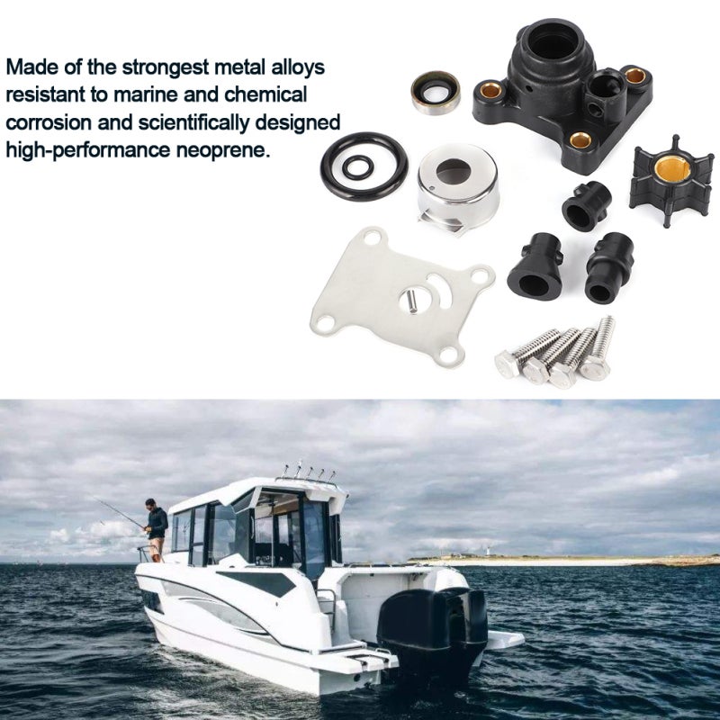 Impeller Water Pump Repair Kit: Neoprene Impeller, Corrosion-Resistant Metal Alloys - Full Maintenance Parts Set for 9.9Hp 15Hp Johnson Evinrude Outboard Motors - Image 5