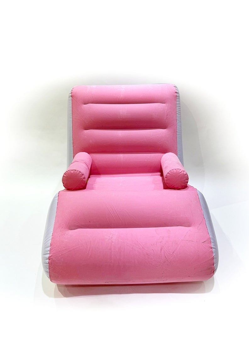Living Inflatable Relaxation Chair Colored (Pink/White)  - Image 1