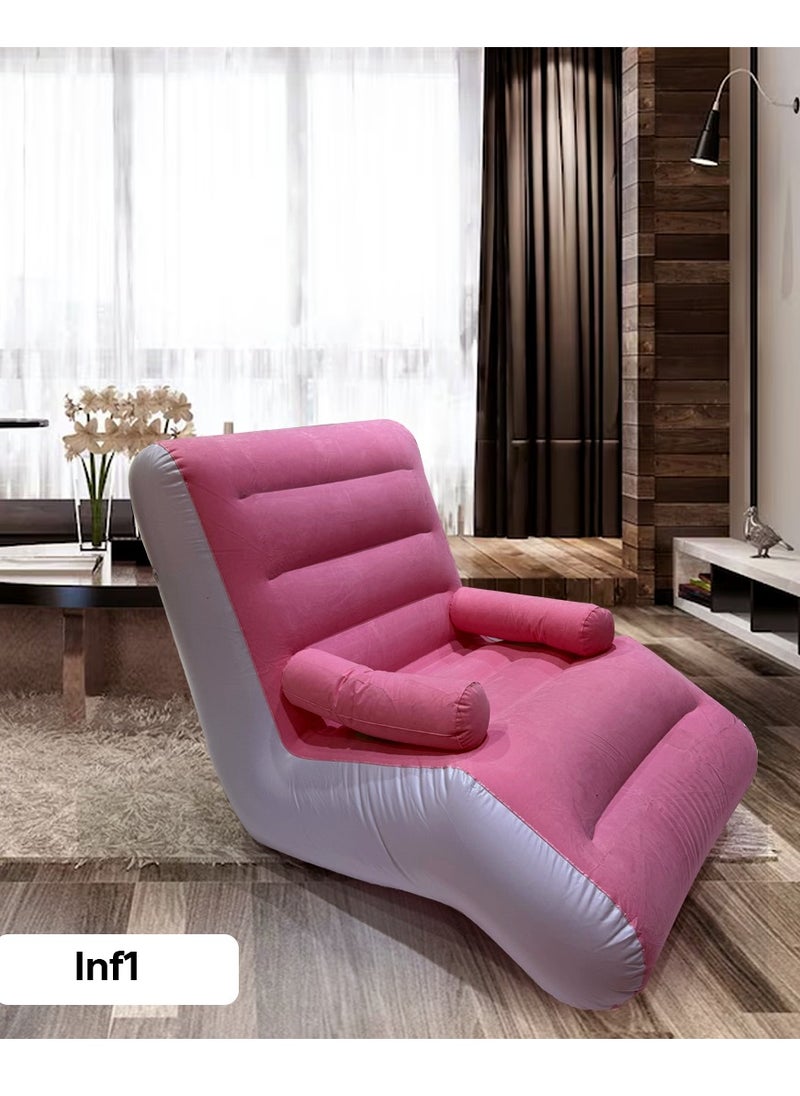 Living Inflatable Relaxation Chair Colored (Pink/White)  - Image 2