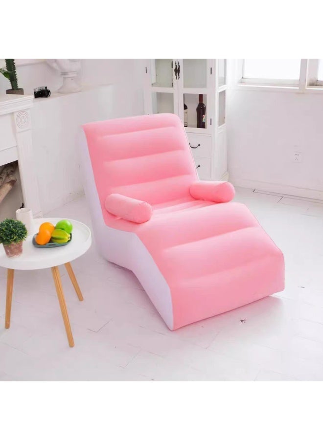 Living Comfortable Pink Inflatable Lounge Chair | Ergonomic Inflatable Sofa for Relaxation | Modern Leisure Seating for Bedroom and Living Room - Image 4