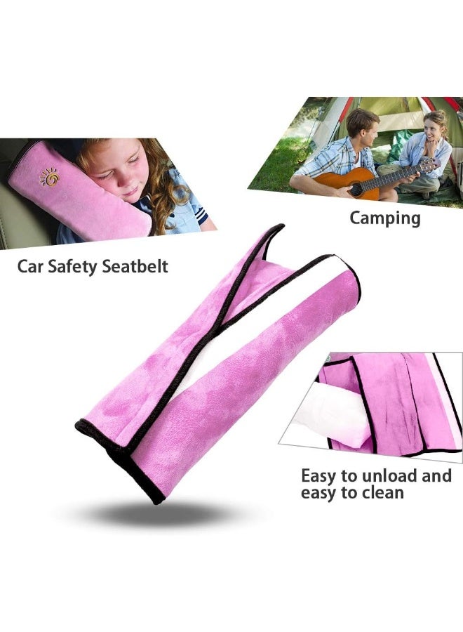 COFFLED 2PC Seat Belt Pillow for Kids, Car Seat Pillow Neck Rest for Kids, Kids Travel Pillow for Car Seat, Kids Seatbelt Pillow, Toddler Infant Safety Support Shoulder Flat Pad, Seat Belt Strap Covers in Car - Image 3