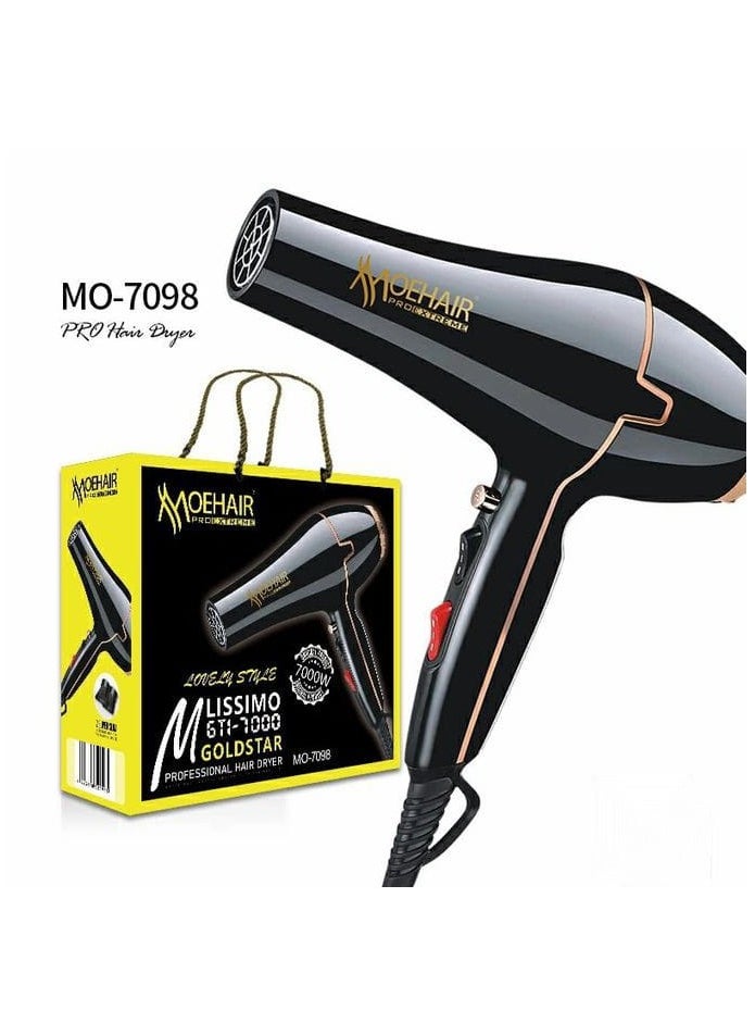 MoeHair - Hair Dryer MoEhair MO-7098, Black - Image 1
