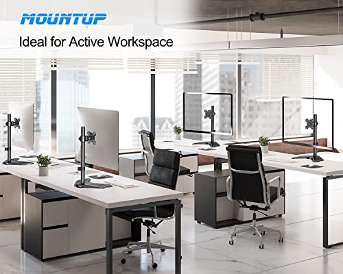 MOUNTUP Single Monitor Stands, Freestanding VESA Monitor Desk Mount fits 13'' to 32'' Computer Screen with Height Adjustable, Swivel, Tilt, Rotation, Holds up to 17.6 lbs, VESA 75x75/100x100 MU0023 - Image 2