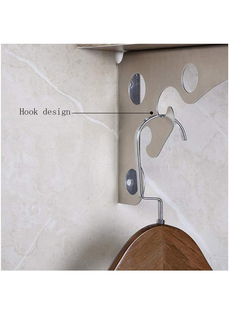 Rubik 8inch Triangle Brackets, 2pcs Wall Mounted Stainless Steel Right Angle Fixed Shelf Brackets (Silver)  - Image 3