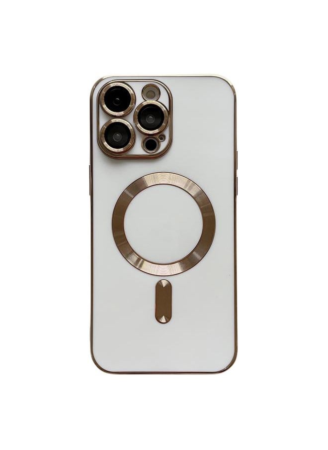 Generic For iPhone 14 Pro Magsafe Plating TPU Phone Case with Lens Film(White) 