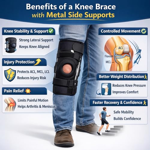 CHEVALIER Open Patella Hinged Knee Immobilizer/Brace/Knee Cap Knee Belt Support for Joint Pain Relief Men and Women, Fits 11 to 18 inches - Measure 4" Above your Knee - Image 2